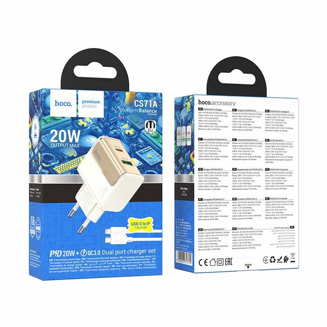 Hoco CS71A Star Speed PD20W+QC3.0 charger(EU)