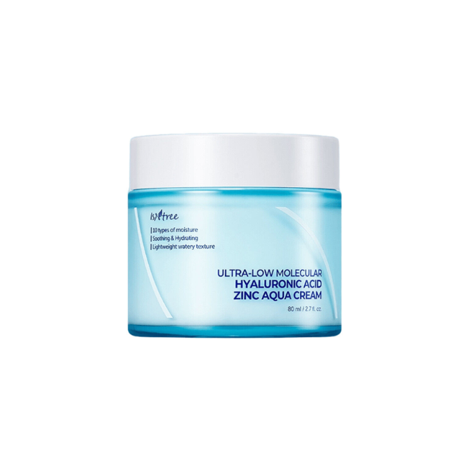 ISNTREE ULTRA-LOW MOLECULAR 
HYALURONIC ACID ZINC AQUA CREAM