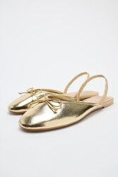 Zara gold mullet ballet flats