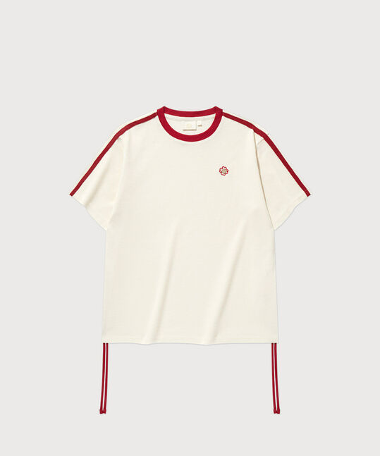 WOMEN'S SHIRRING WAFFLE T-SHIRT