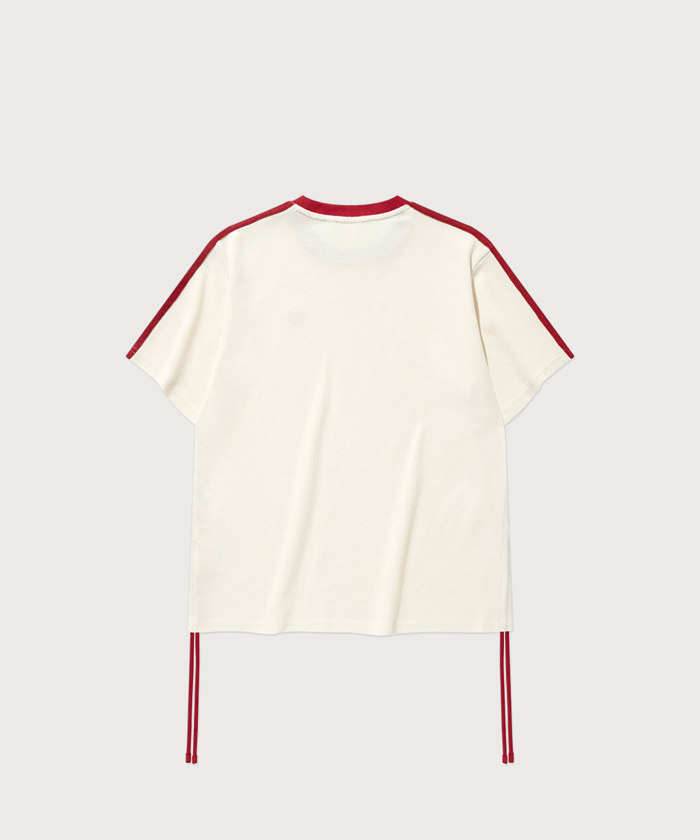 WOMEN'S SHIRRING WAFFLE T-SHIRT