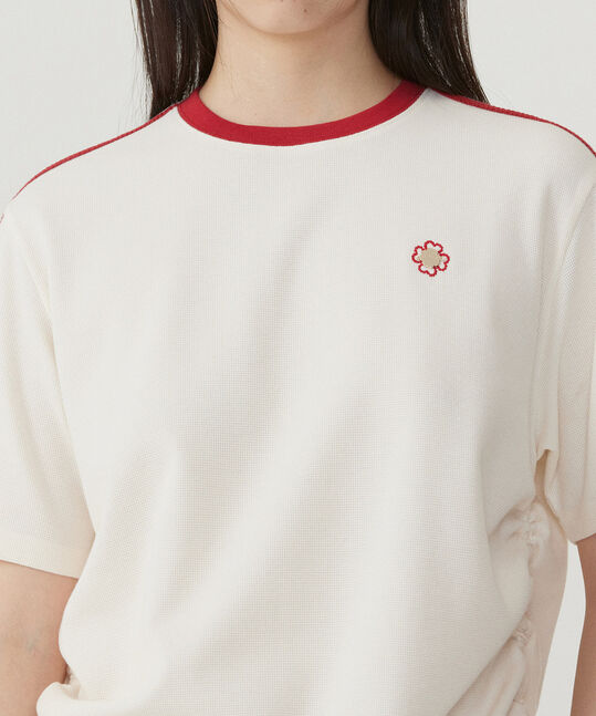 WOMEN'S SHIRRING WAFFLE T-SHIRT