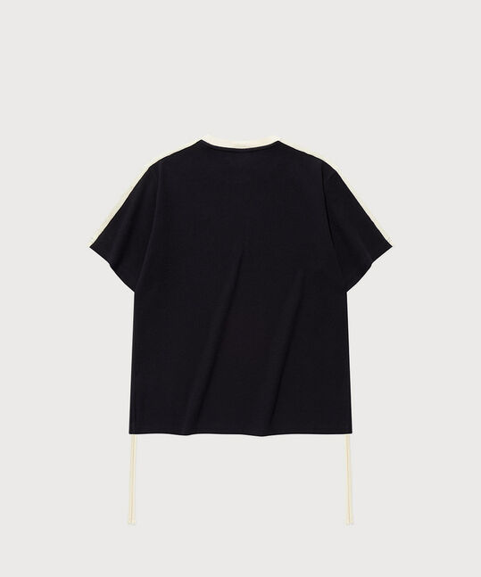 WOMEN'S SHIRRING WAFFLE T-SHIRT