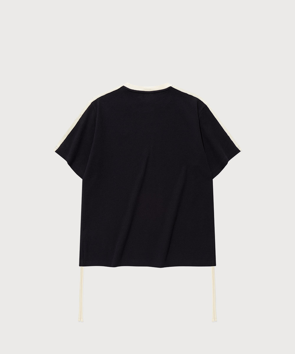 WOMEN'S SHIRRING WAFFLE T-SHIRT