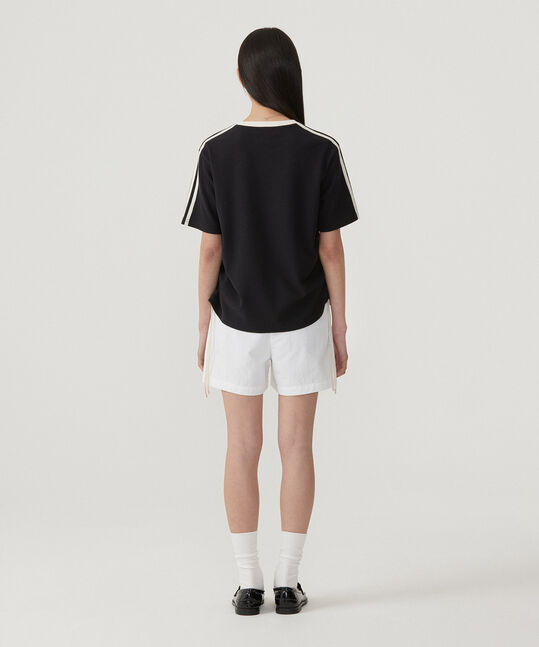 WOMEN'S SHIRRING WAFFLE T-SHIRT