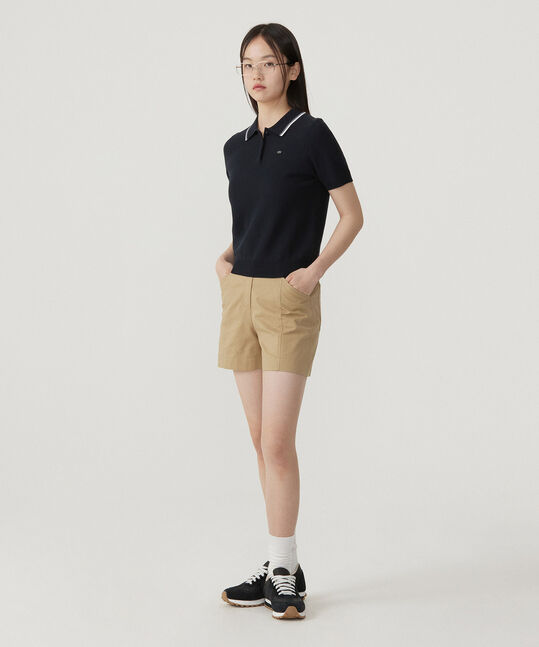 WOMEN'S POLO HALF KNIT