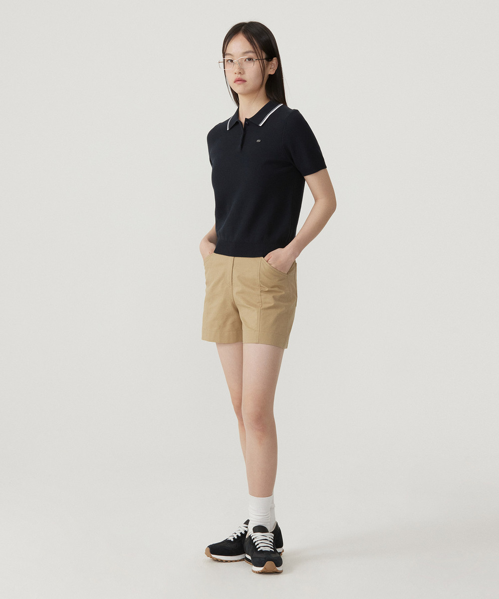 WOMEN'S POLO HALF KNIT