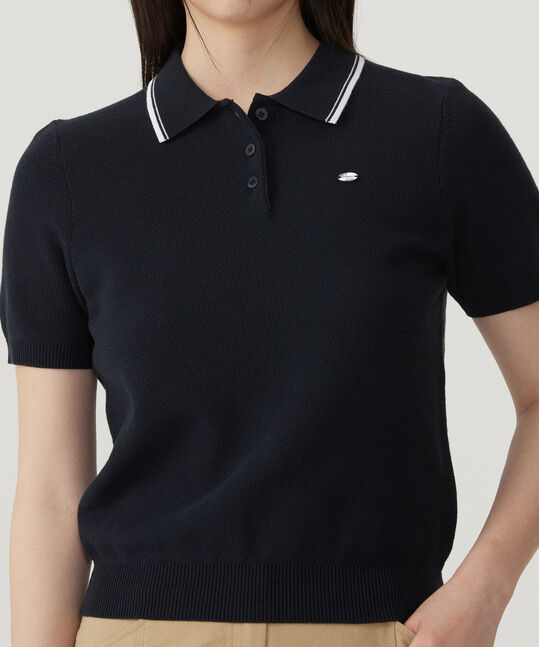 WOMEN'S POLO HALF KNIT
