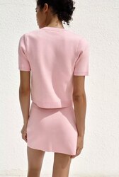 Knit short sleeve top knit mini skirt