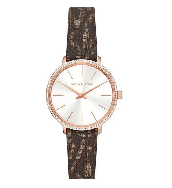 Michael kors pyper quartz silver dial white leather strap watch for women - mk1036 хэмжээ:32мм