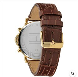Tommy hilfiger multi-function brown leather men's watch - 1710380
