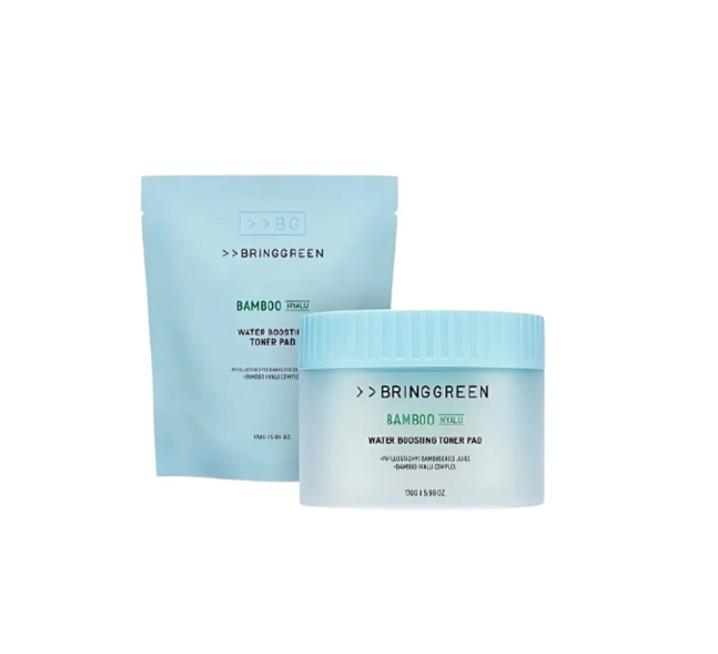 BRINGGREEN Bamboo Hyalu Water Boosting Toner Pad 80ea (+80ea Refill)