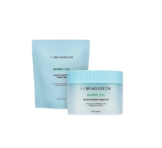 BRINGGREEN Bamboo Hyalu Water Boosting Toner Pad 80ea (+80ea Refill)