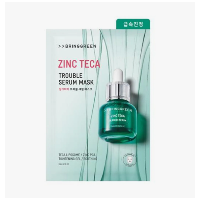 BRING GREEN ZINC TECA TROUBLE SERUM MASK