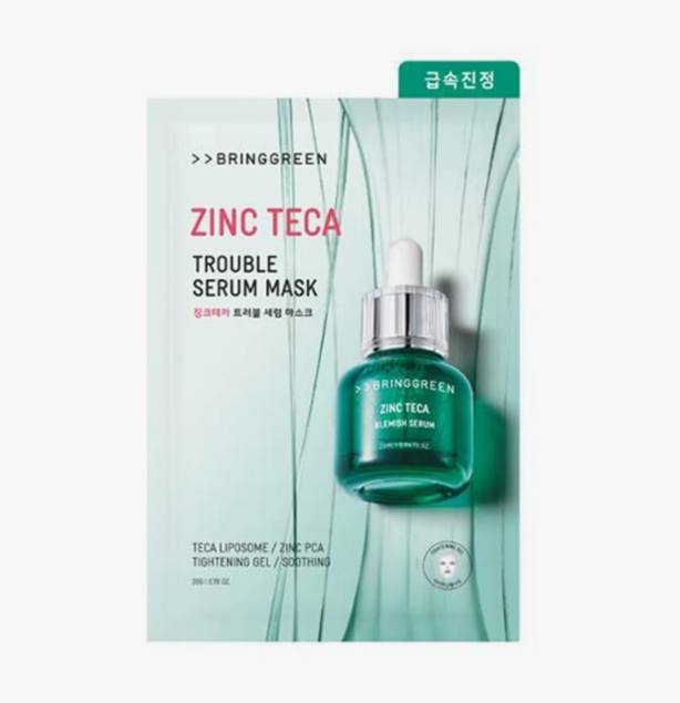 BRING GREEN ZINC TECA TROUBLE SERUM MASK