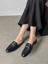 Leather black loafers