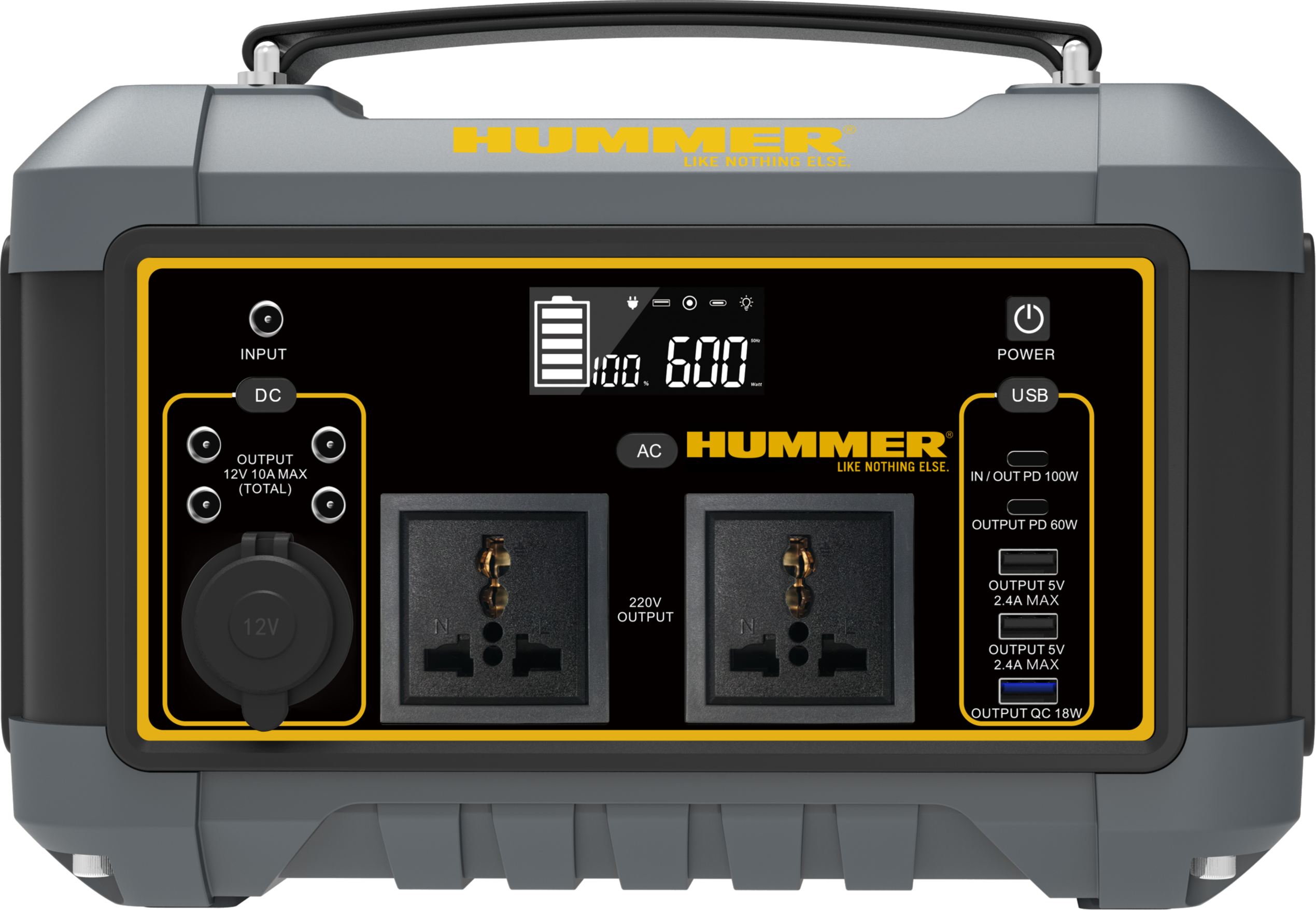 Hummer Power Station- H600 (Multi Socket output, EUR plug)