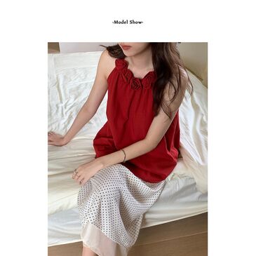 Halterneck cami top red