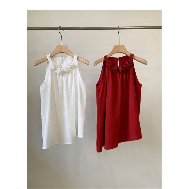 Halterneck cami top red