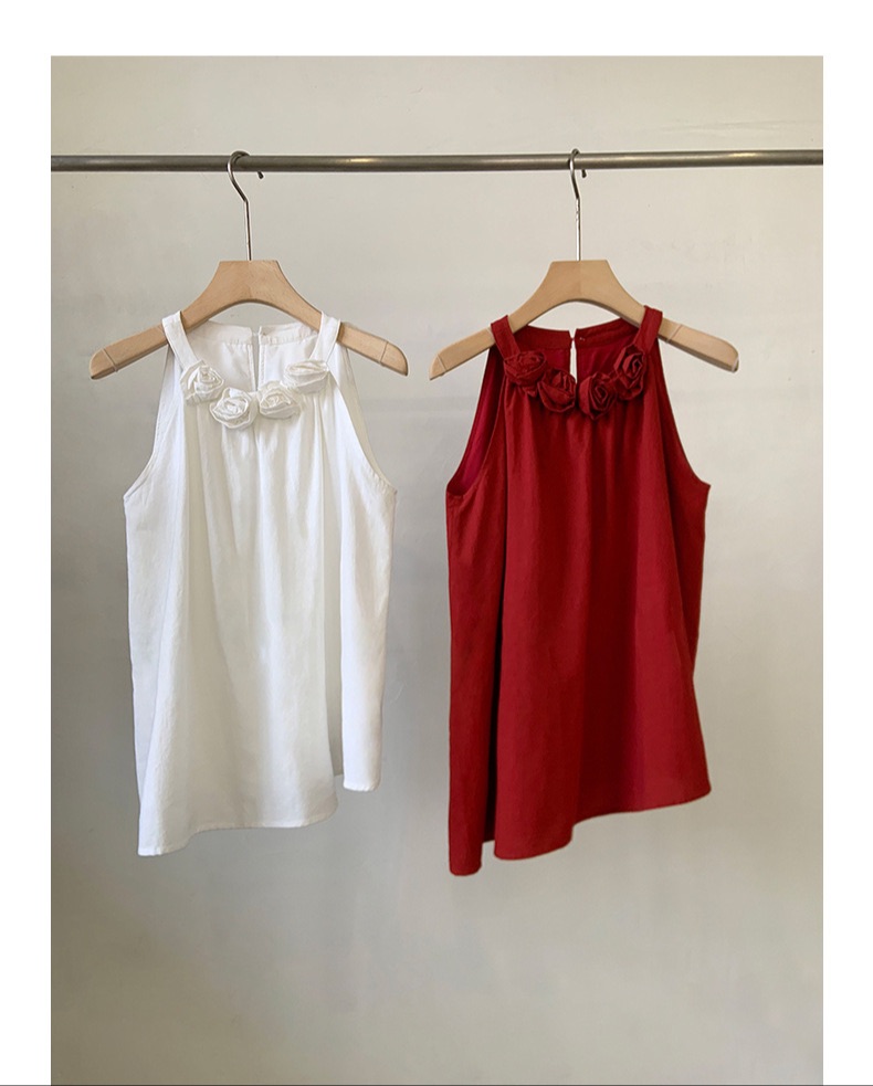 Halterneck cami top red