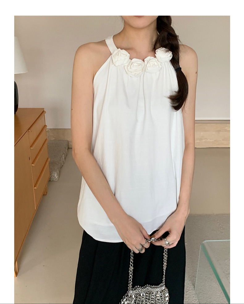 Halterneck cami top white