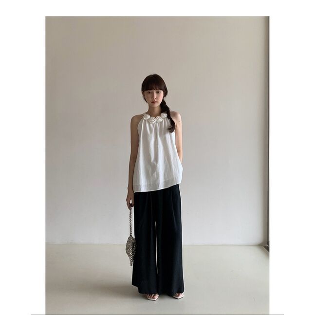 Halterneck cami top white