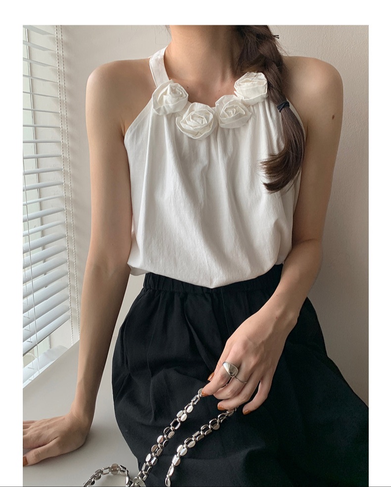 Halterneck cami top white