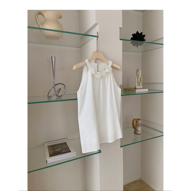 Halterneck cami top white