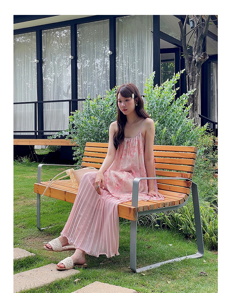 Long mesh skirt pink