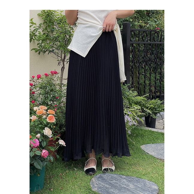 Long mesh skirt black