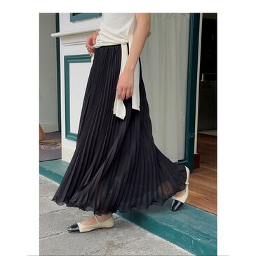 Long mesh skirt black