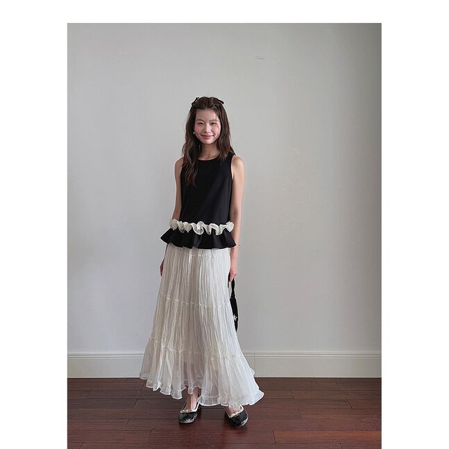 Flowy black sleeveless shirt