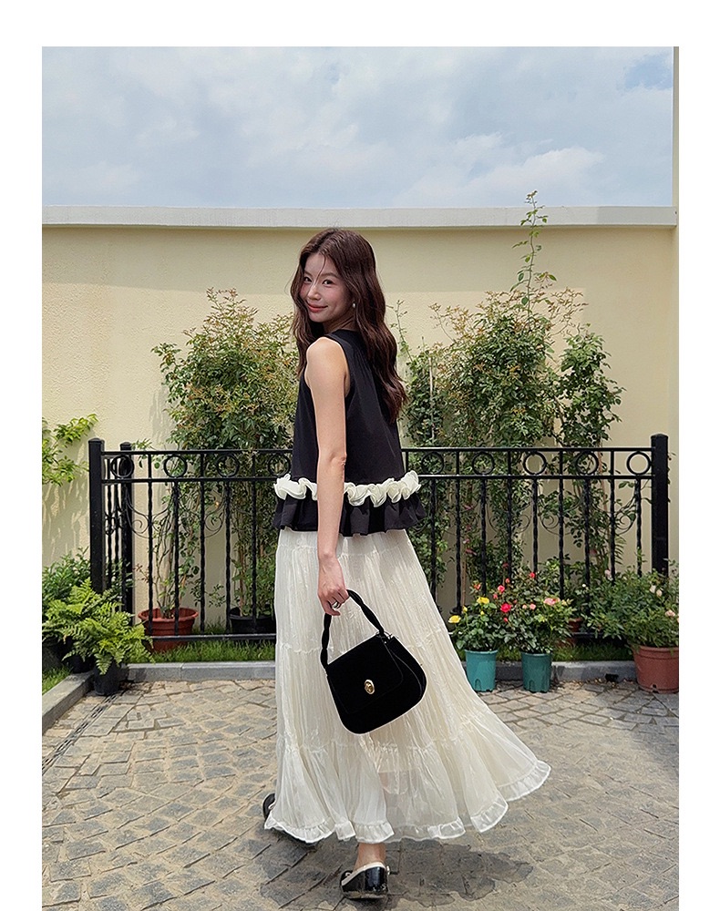 Flowy black sleeveless shirt