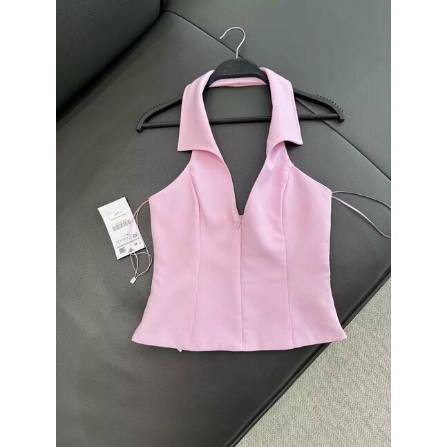 Pink halterneck top