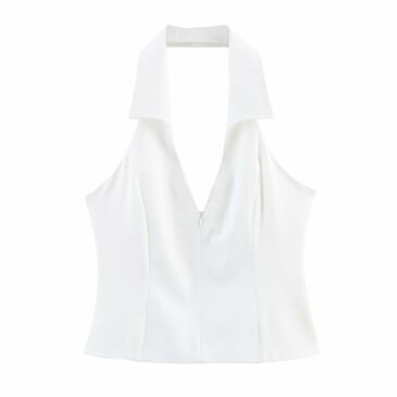 White halterneck top