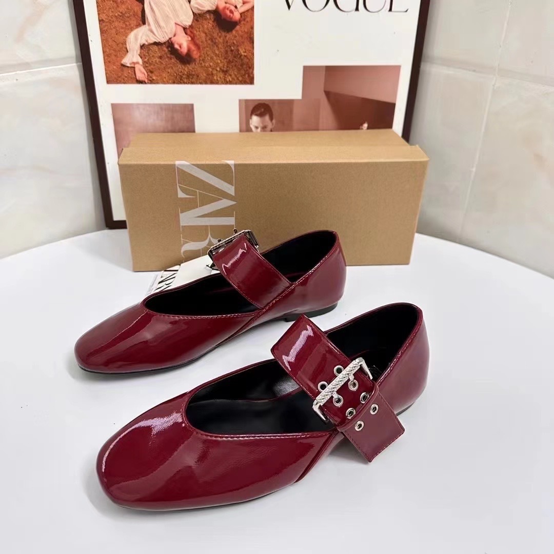 Zara red ballet flat