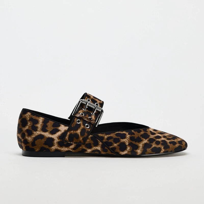 Zara leopard ballet flat