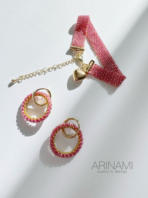 Japanese bead miyuki bracelet & earrings