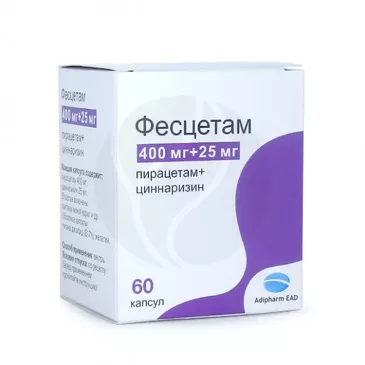 Фесцетам 400+ 25мг №60