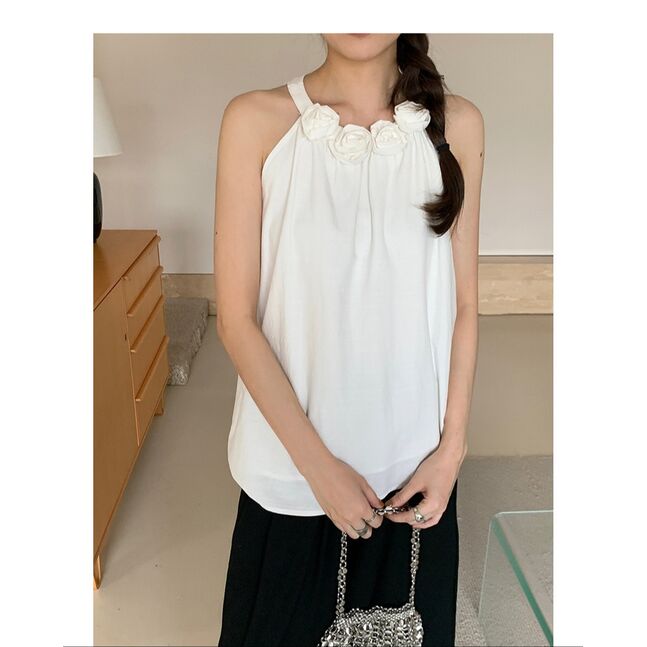 Halterneck cami top white