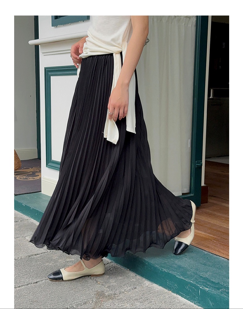 Long mesh skirt black