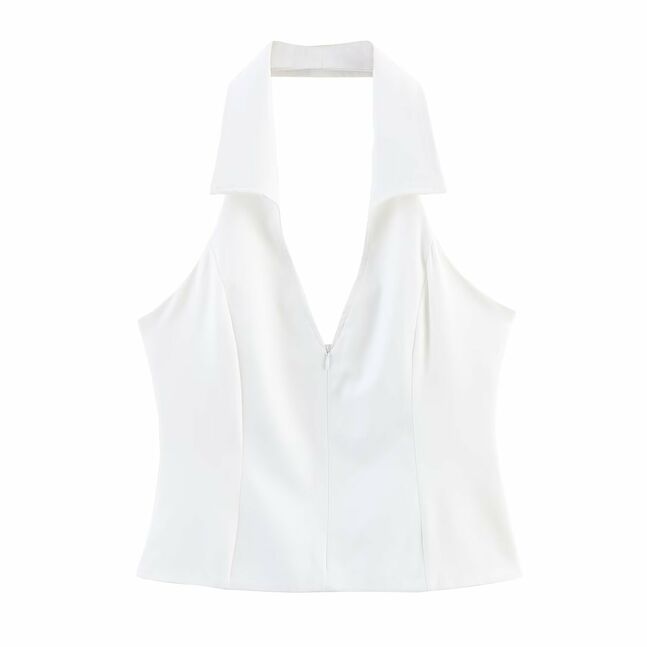 White halterneck top