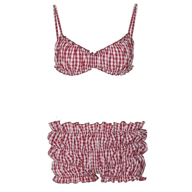 Red summer bikini two piece set
