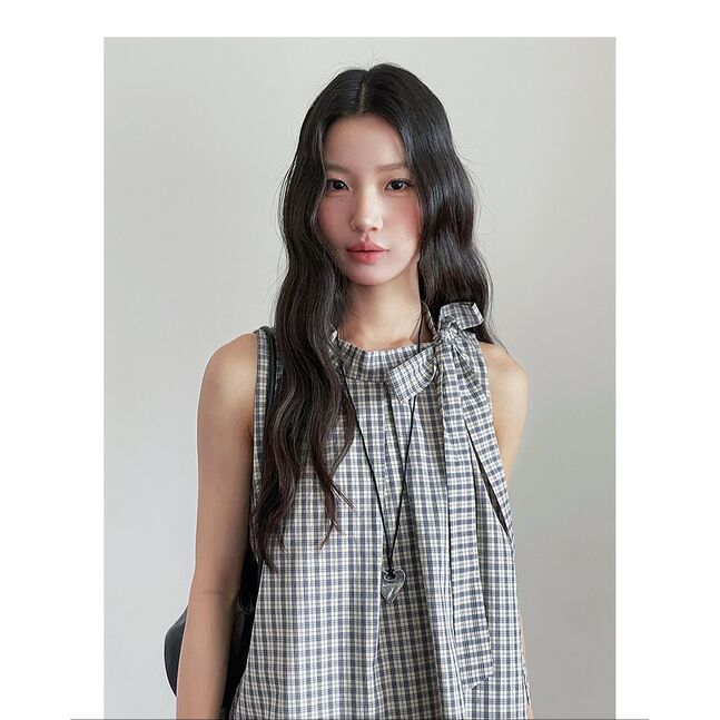 Grey flowy striped dress