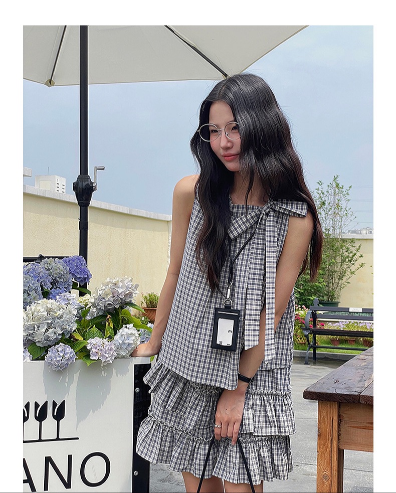 Grey flowy striped dress