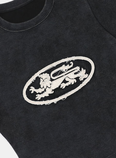 Lion Patch Short Sleeve Slim Fit - Washed Black