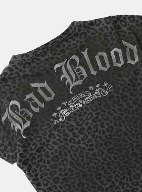 【BADBLOOD】 Crack Print T-Shirt - Black Leopard Crack Print T-Shirt - Black Leopard