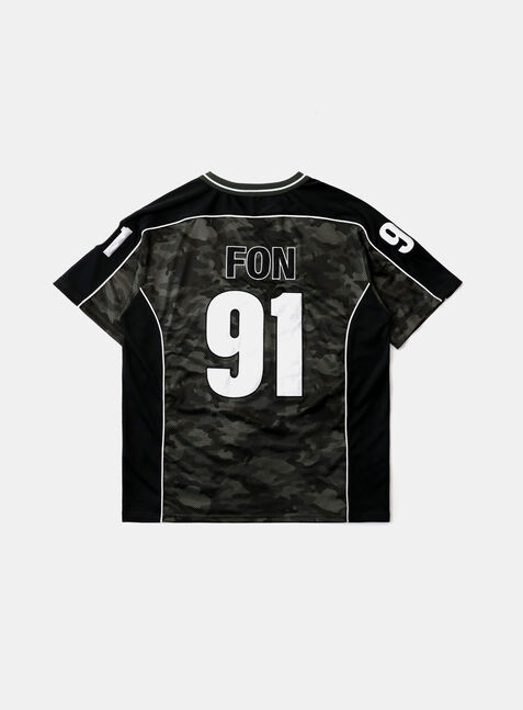 ★BADBLOOD ★FON V-NECK JERSEY SHORT SLEEVE - GREEN CAMO FON V-Neck Jersey Short Sleeve - Green Camo