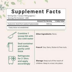 Microingredients hyaluronic acid nuntag