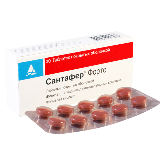 Сантафер форте 100мг+0.35мг №30 Santa Farma